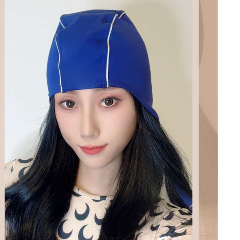 Nuova cuffia da nuoto in tessuto con elasticità regolabile, design di nicchia in stile coreano, protezione non limitata per testa e orecchie, nuoto_voghion.com