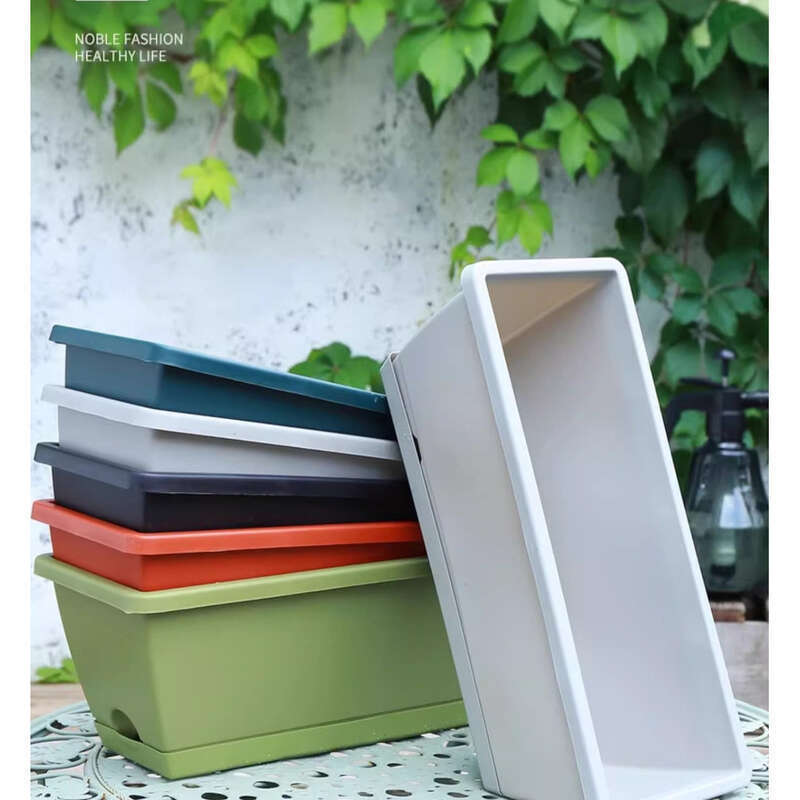 Ghiveci de flori dreptunghiular cu bandă de plastic pentru legume olandeze, ghiveci de plantat_voghion.com