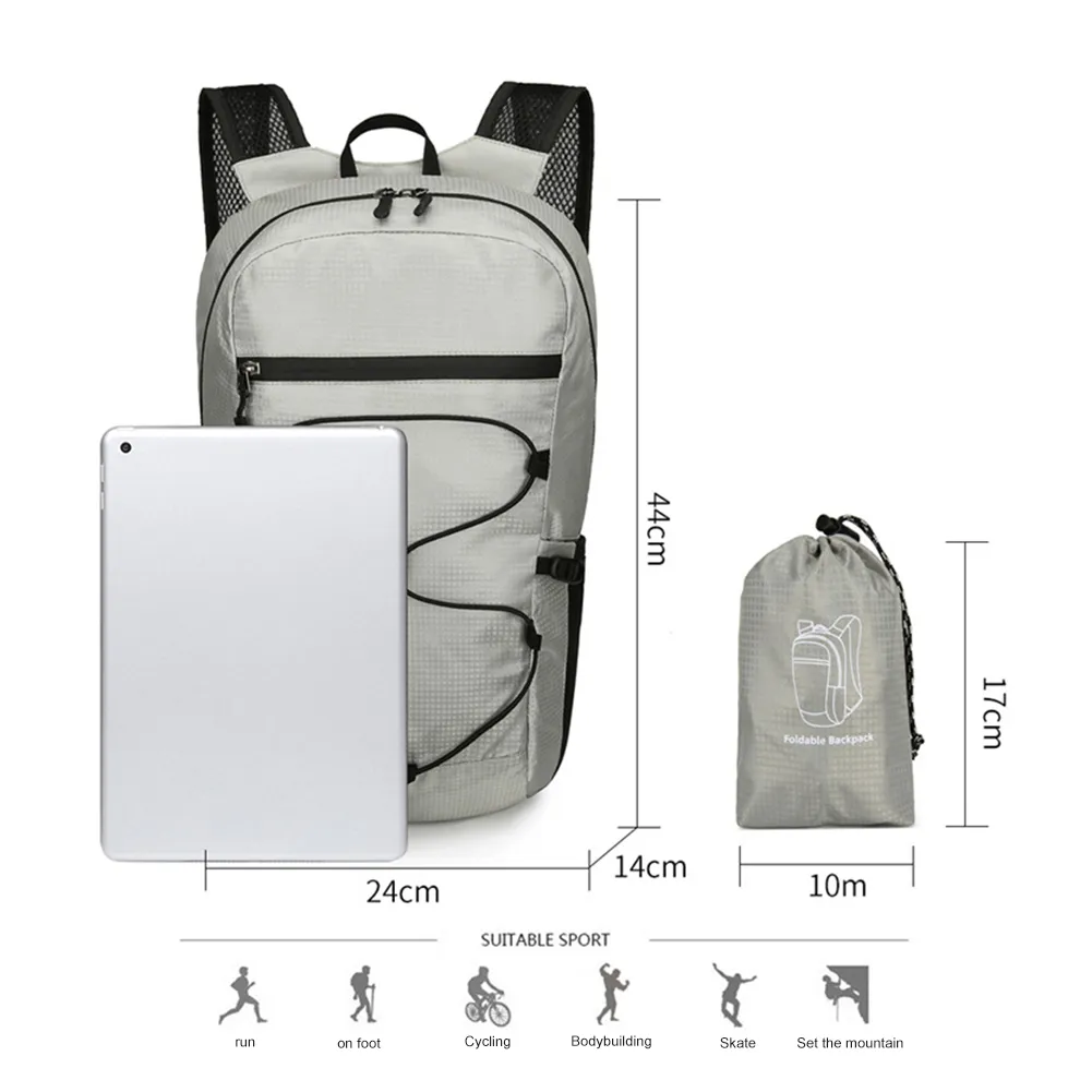 Zaino sportivo da esterno in nylon leggero e impermeabile, di grande capacità, per arrampicata, campeggio, escursionismo, pesca, viaggio._voghion.com