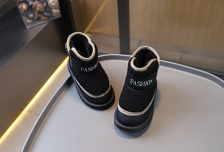 Kinder Schnee Winter Plus Veet Jugend Kurze Dicke Warme Plüsch Stiefel Cutefeet Für Mädchen Jungen Lamm Wolle Kleinkind Schuhe_voghion.com