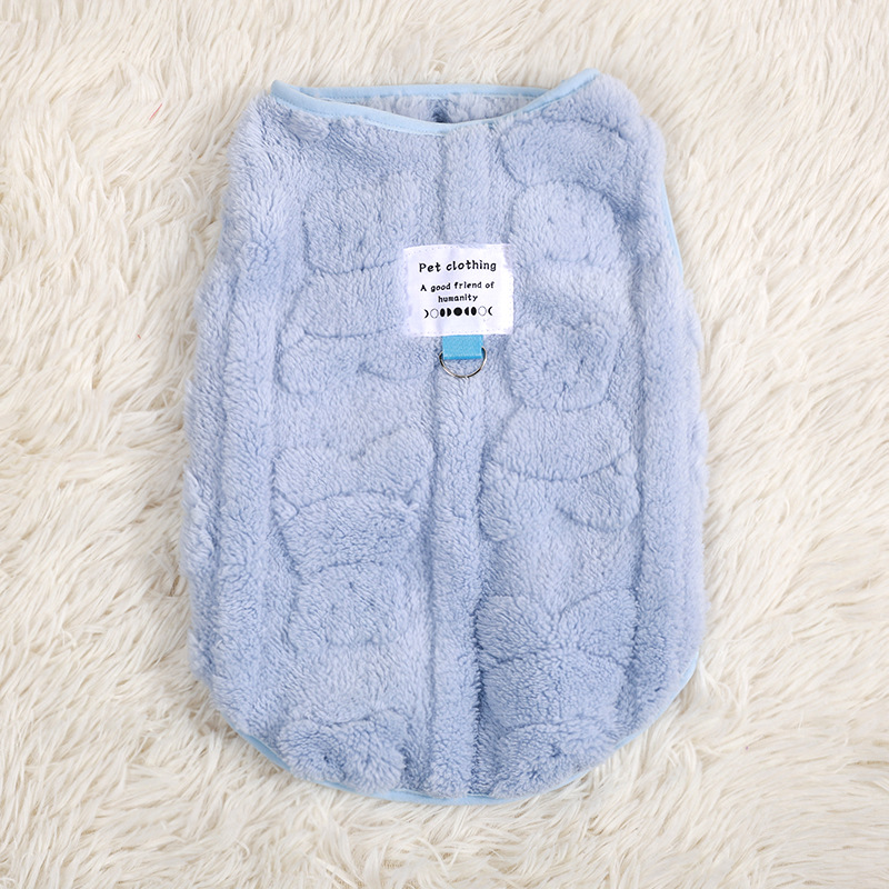 Autumn Winter Dog Macaron Series Leashable Simple Style Solid Color Pet Vest Fleece Cat Warm Clothes_voghion.com