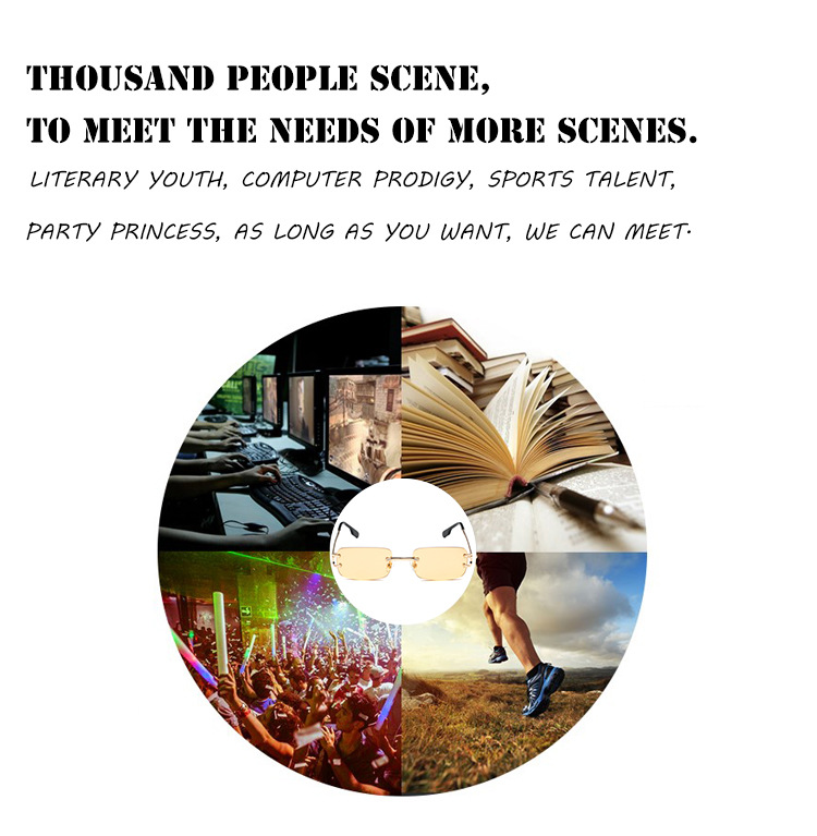 Frameless square ocean fashionable street photos, sunglasses, personalized internet celebrities, versatile glasses for_voghion.com