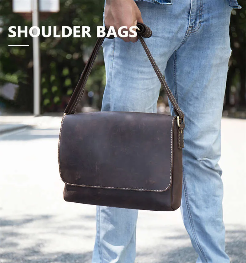 Vintage Crazy Horse Aktentaschen Laptop Büro Für Männer Abdeckung Messenger herren Leder Tasche Computer Taschen_voghion.com