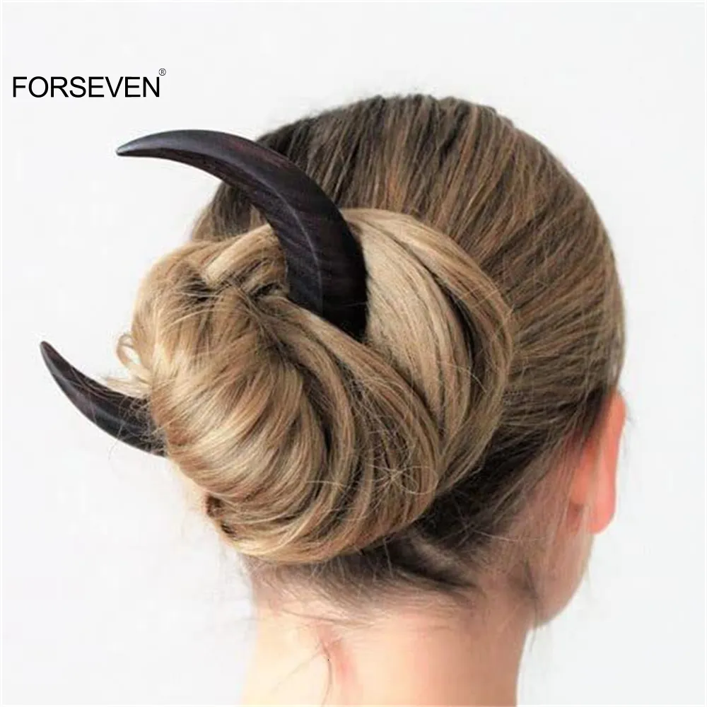 Gioielli da sposa Forchetta lunare Ramadan Bastoncini di legno tinta unita Eleganti accessori moda Mubarak Fermagli per capelli da donna e ragazza_voghion.com