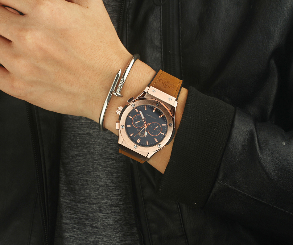 nical Multifunctional Luminous Rose Gold Tape Men's AUTOMATIC WATCH_voghion.com