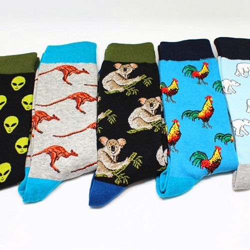 Cartoon Source Multi-pattern Men's Mid-calf Trendy Personality Cotton Socks, Spring New Style_voghion.com