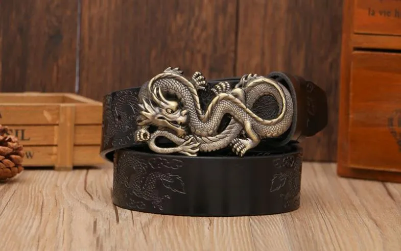 Nuovo marchio di fibbie alla moda Dargon, designer per cinture in pelle di mucca con fibbia a forma di drago in rame per uomo e donna_voghion.com
