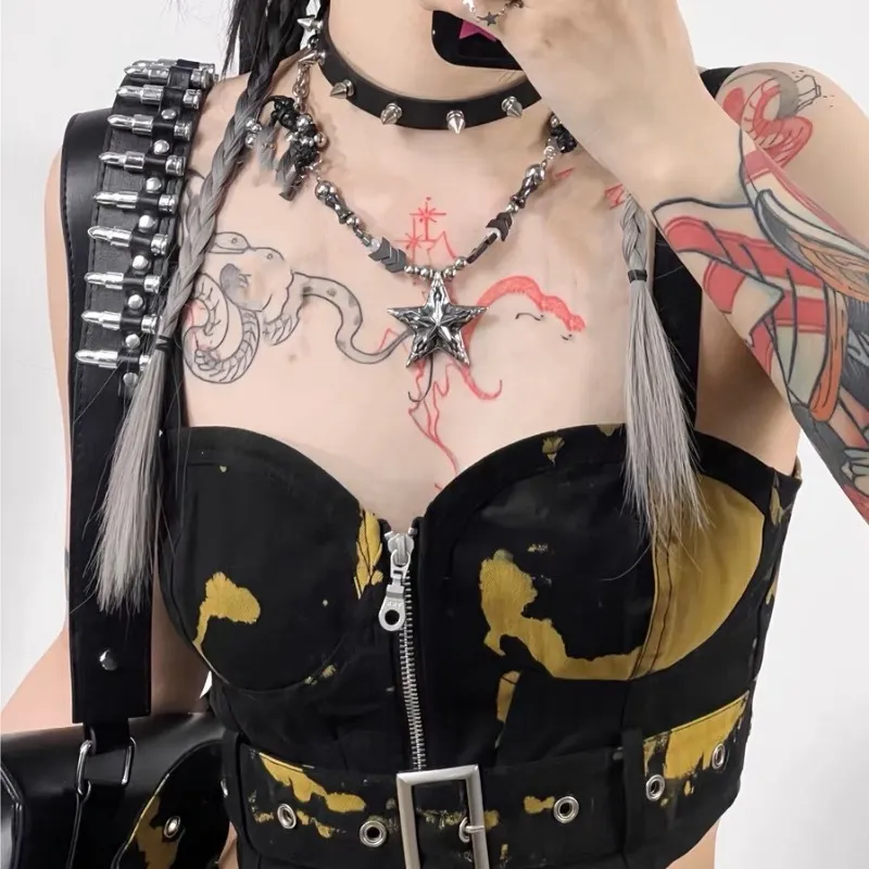 Kettingen Japanse subcultuur Y2k meteoriet ster awn ontwerp high-end super harde kern neutrale punk ketting vrouwelijk_voghion.com