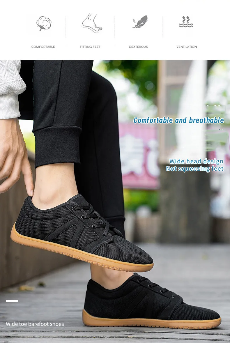 Wide Summer Running New Headed Sports Soft Sole Barefoot Men's and Women's Casual Breathable Mesh Shoes Lhshoe_voghion.com