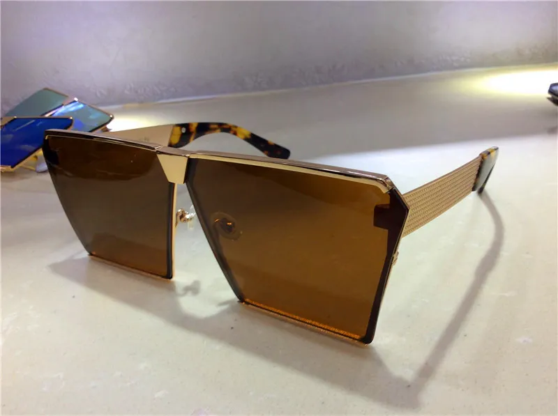 Designer Men's Square Sunglasses Oversized Shiny Mirror Lens Style_voghion.com
