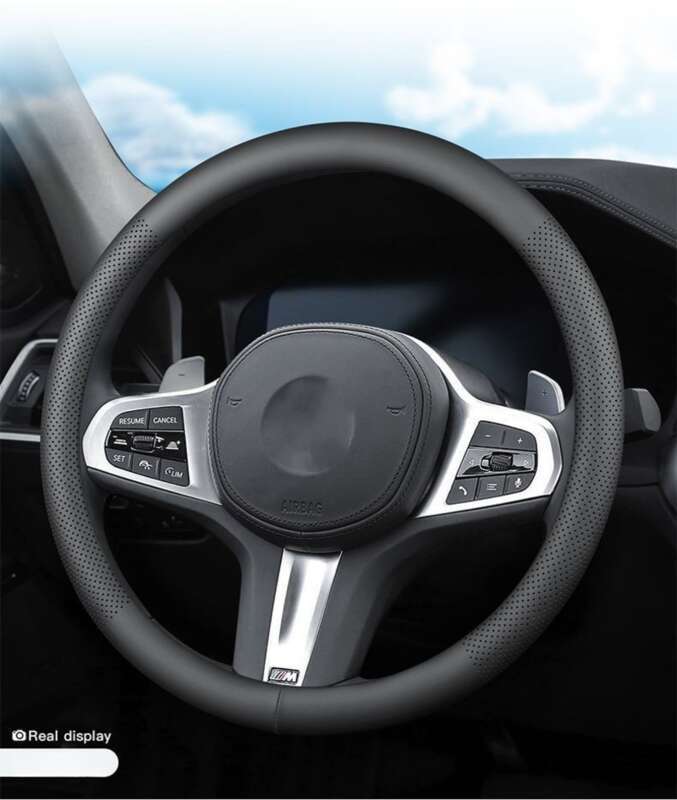 Protecție universală din piele Nappa, perforată, respirabilă, pentru patru sezoane, pentru direcția mașinii, confortabilă, absorbantă de transpirație_voghion.com