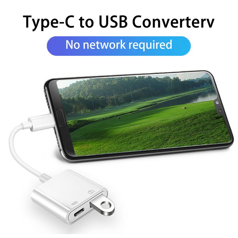 Xinweiqing cu port de încărcare, cititor de carduri, adaptor multifuncțional de tip C mascul la USB feminin, plug and play, 500mA_voghion.com