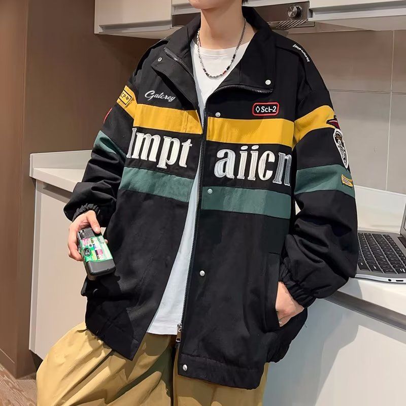 Baggy Racing Suit Trendy Baseball Jacket_voghion.com