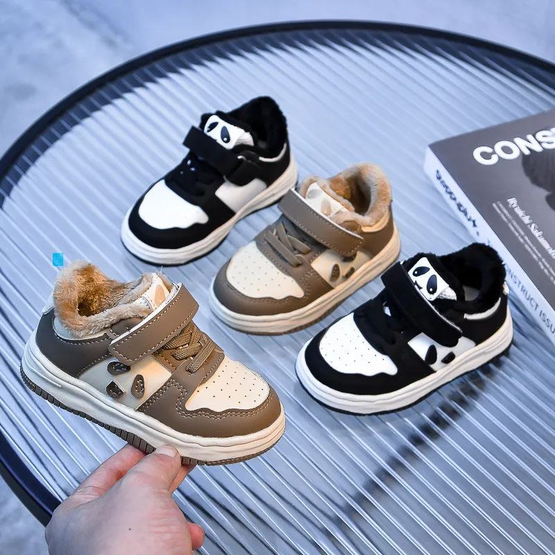 Kisgyermek Baba Gyerek Divattervezés Túracipők Fehér Fekete Panda Alacsony Csúszásmentes Sport Fiú Lány Téli Kültéri Meleg_voghion.com