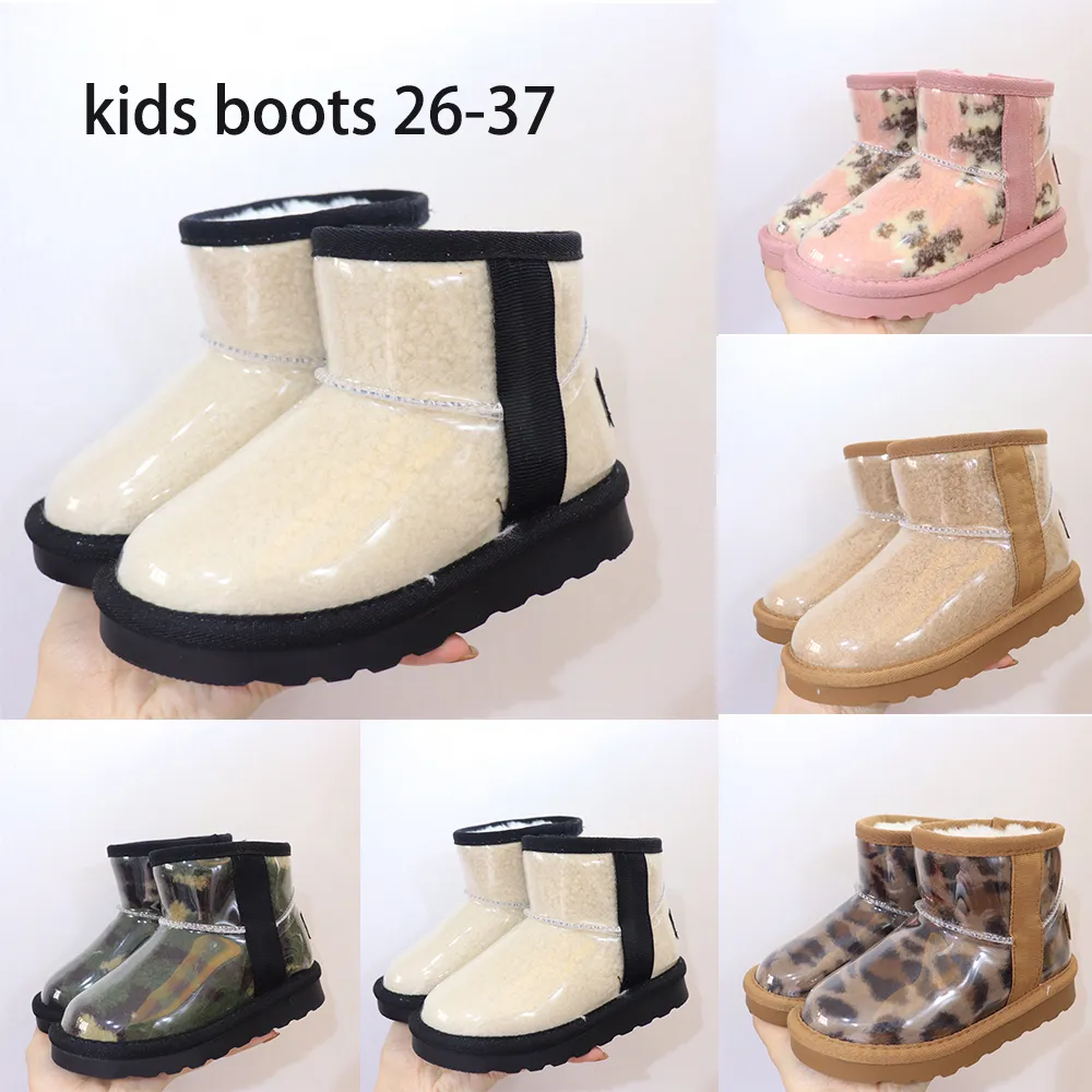 Winter Children Snow Transparent waterproof Plush Warm Shoes Kids Boots Thick Sole Anti-slip Ultra Mini Boot Baby Boys_voghion.com