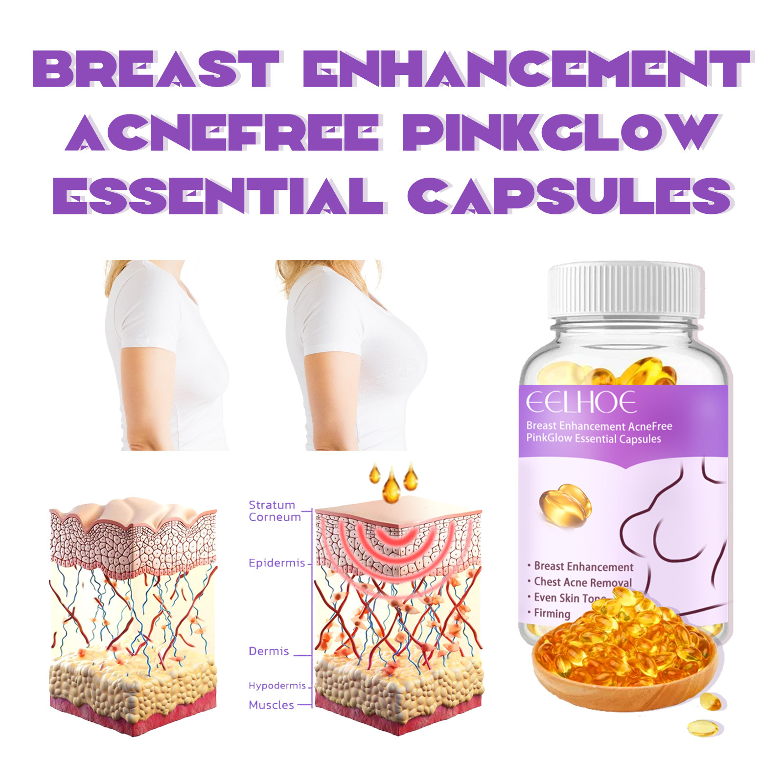 EELHOE Breast Beauty Capsules Cuidado floreciente, reafirmante e hidratante para el pecho_voghion.com