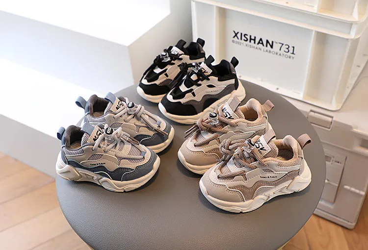 Zapatillas deportivas para niños pequeños 2025, informales, de malla y cuero, para correr en la escuela, de 1 a 6 años_voghion.com