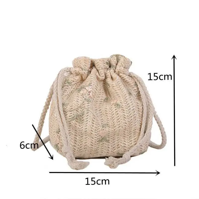 Fi small S hoe Wen Drstring Str spiaggia wer borsa da ricamo donna pizzo dieci carattere borsa da viaggio Y241026_voghion.com