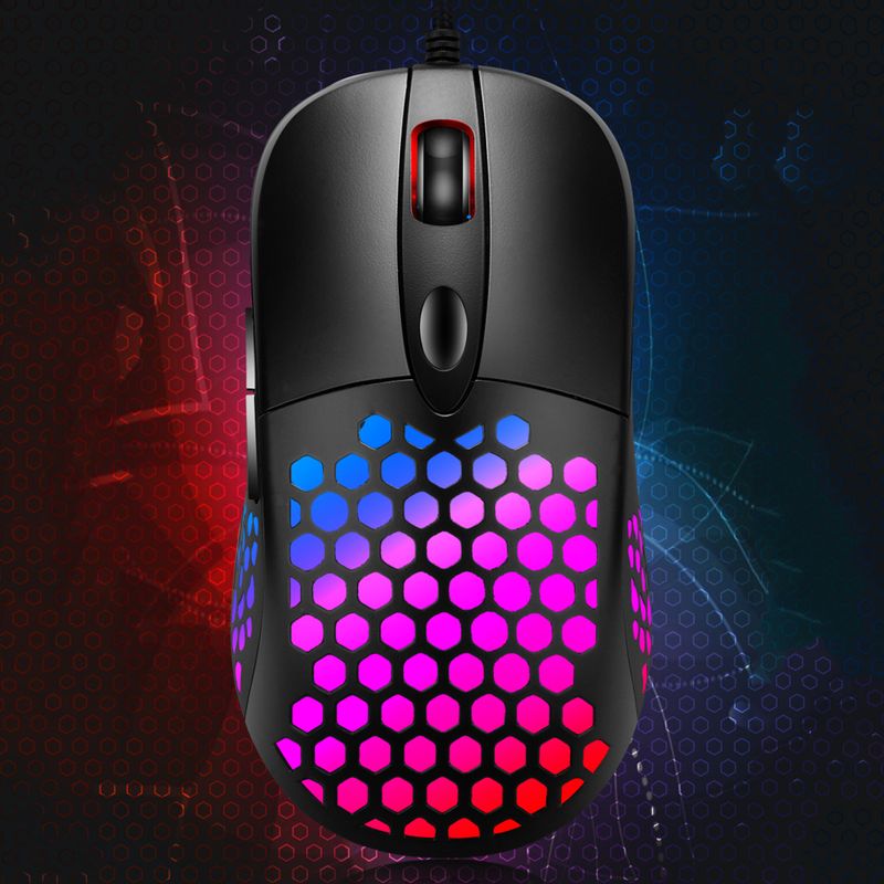 Xinweiqing X8 Luminous Light 4 Gears DPI Hollow USB Wired Gaming Mouse PC Accessory_voghion.com