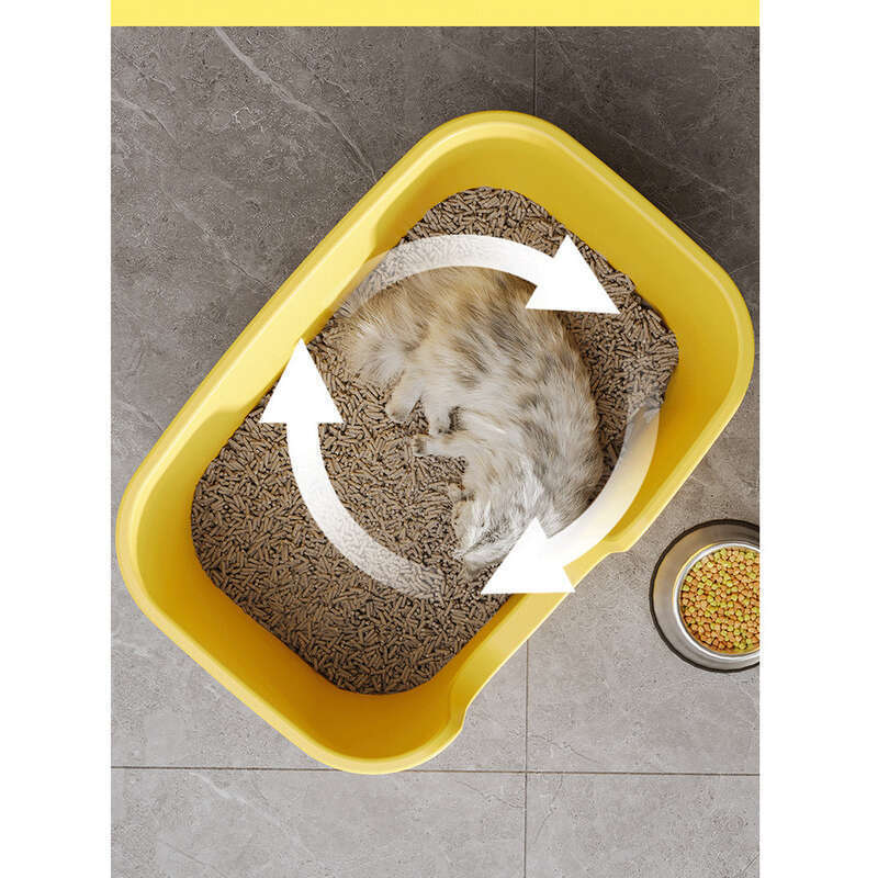 Cat Oversized, Semi Enclosed, Open Toilet, Splash, Anti Belt Sand Litter Basin, Cat Supplies_voghion.com