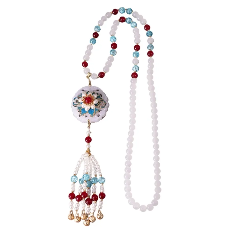 Ķēdes Eleganta ķīniešu svārku kaklarota tradicionālam apģērbam_voghion.com