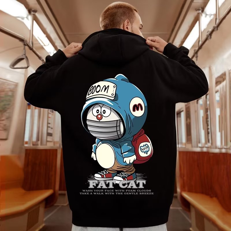 Uomini paffuti oversize, peluche larghi, paffuti e ispessiti, con una grande felpa con cappuccio per l'autunno e l'inverno 2024 da uomo_voghion.com