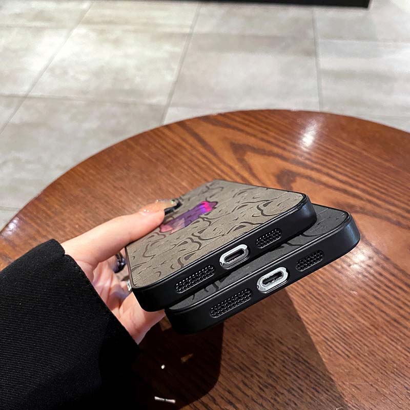 Cartoon Cats Laser Phone per iPhone 11 12 13 15 Pro Max 14 Plus Custodia protettiva per obiettivo fotocamera in pelle_voghion.com