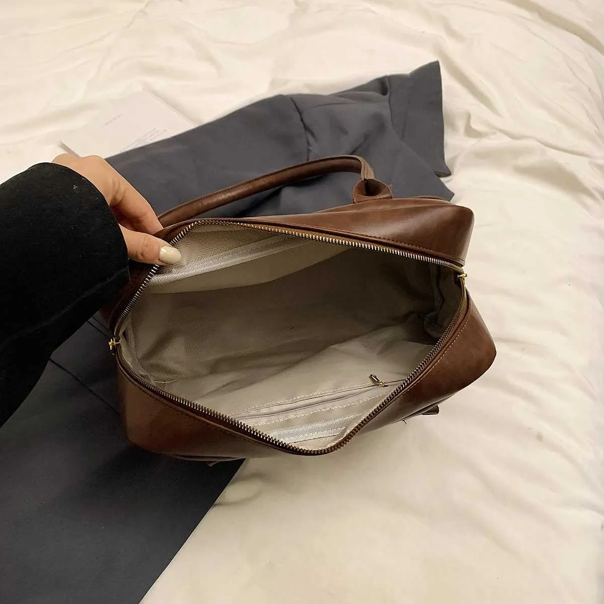 Pu lederen schoudertas dames koreaanse crossbody handtas stijl_voghion.com