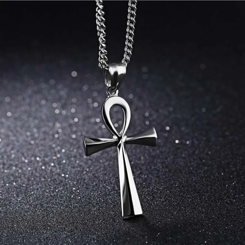 Collier pendentif ankh en acier inoxydable symbole de vie_voghion.com