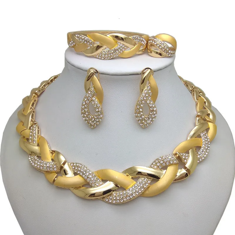 Koninkrijk Ma India Ketting Oorbel Ring Armband Voor Vrouwen Cadeau Afrikaanse Bruids Bruiloft Cadeaus Sieraden Sets Goud Kleur Groot_voghion.com