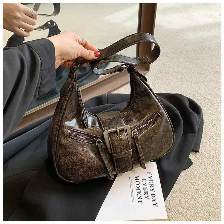 Retro stiliaus PU odos moteriškos rankinės per petį, 2024 m., maža, vintažinė, moteriška rankinė per petį, skirta pažastims, madingas dizainas_voghion.com