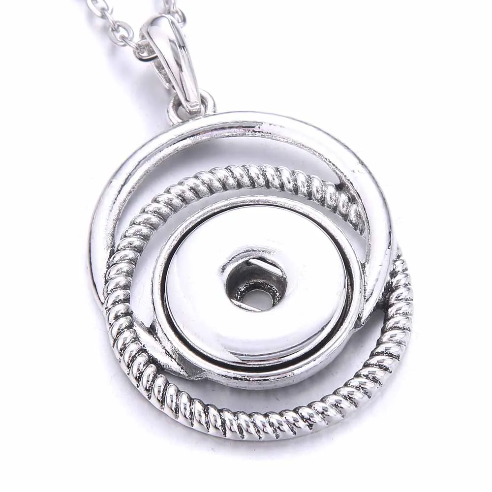 Collane con ciondolo Bottone a pressione Gioielli Vintage Alta qualità Metallo 18mm Collana per donne Ragazze Gioielli fai da teCiondolo Sidn22_voghion.com