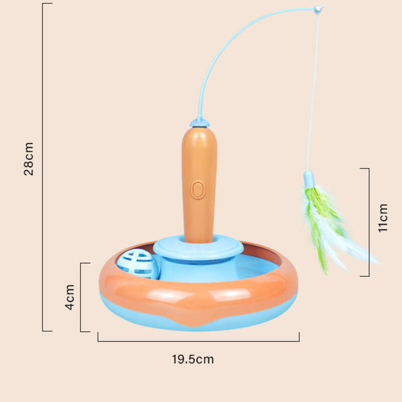 Pet Electric Feather Fishing Rod, Rotating Turntable, Specific Toy, Self Fun Amusement Board, Cat Teasing Ball_voghion.com