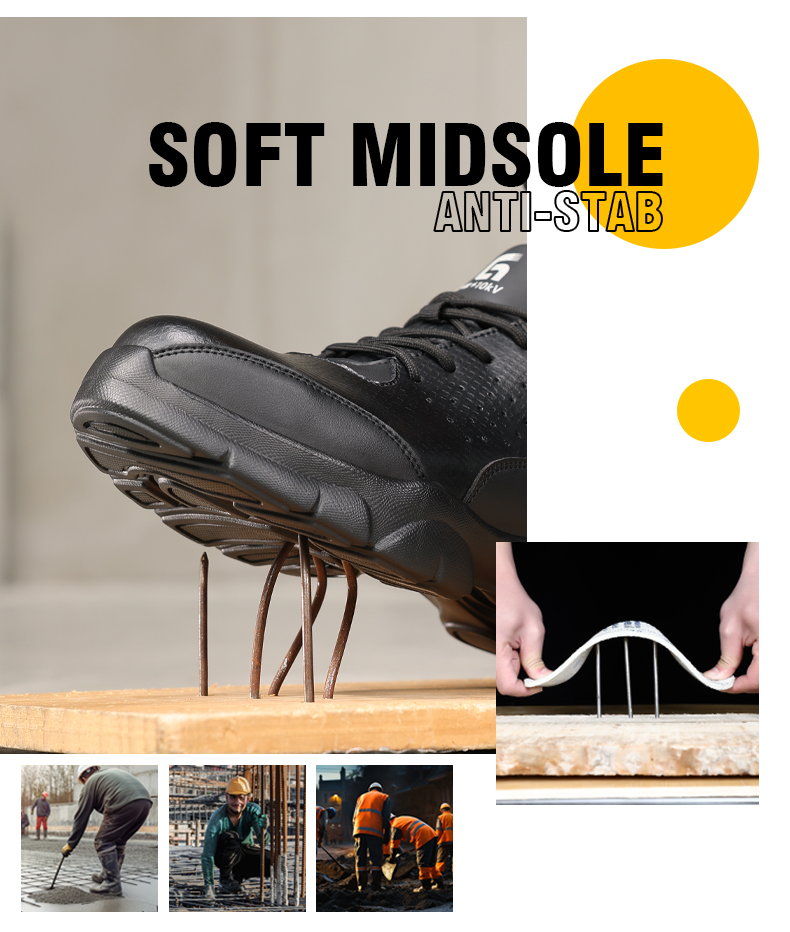 Scarpe antinfortunistiche GUYISA con puntale in plastica per elettricisti, leggere, morbide e comode, 39-44 5051KV_voghion.com