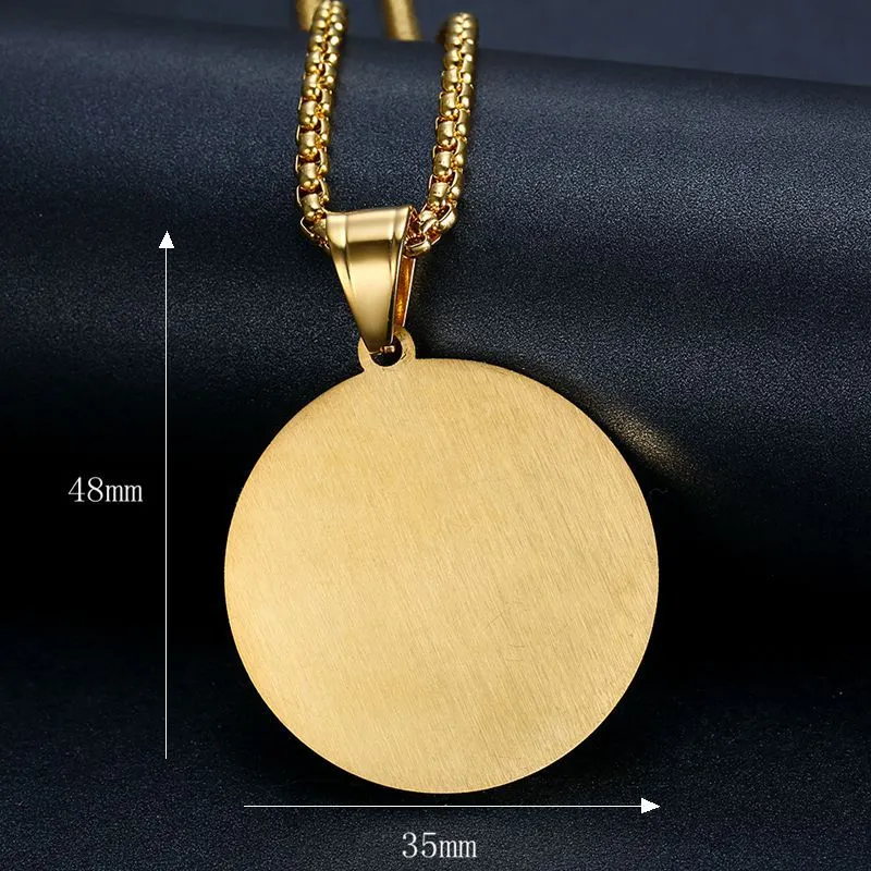 Collana con ciondolo a forma di mani in preghiera retrò hip hop in acciaio inossidabile 316L placcato oro, gioielli religiosi_voghion.com