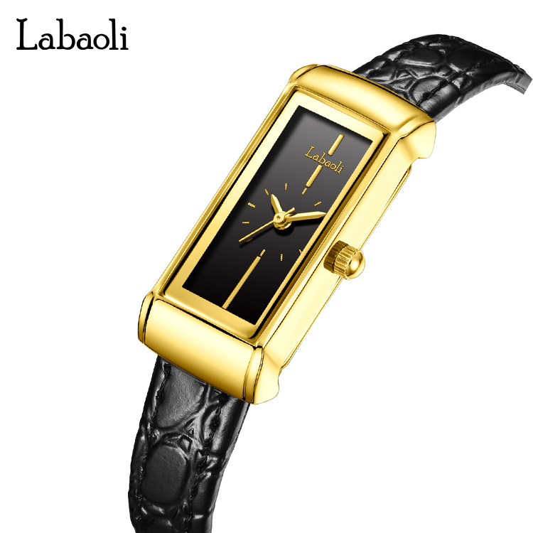 Relógio de quartzo feminino quadrado elegante e simples da marca Labaoli_voghion.com