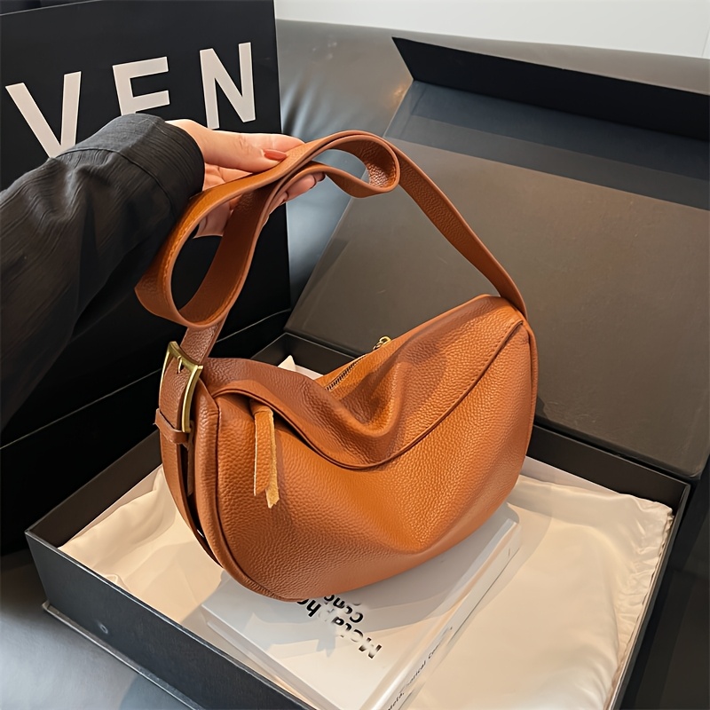 Fashionable Retro New Leather Bag, Women's Dumpling Bag, Shoulder Bag, Crossbody Bag, Trendy And Versatile Soft Leather Bag