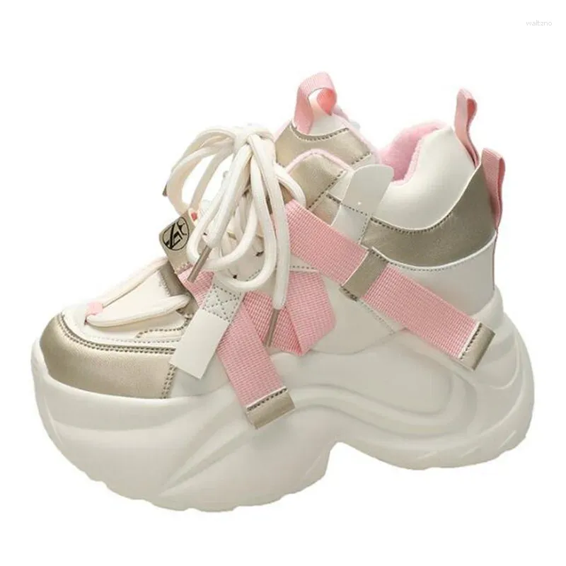 Casual schoenen voor dames, warme, dikke sneakers met 10 cm hak, herfst/winter, dikke zool, gevulkaniseerd, hoog platform, leer voor dames_voghion.com