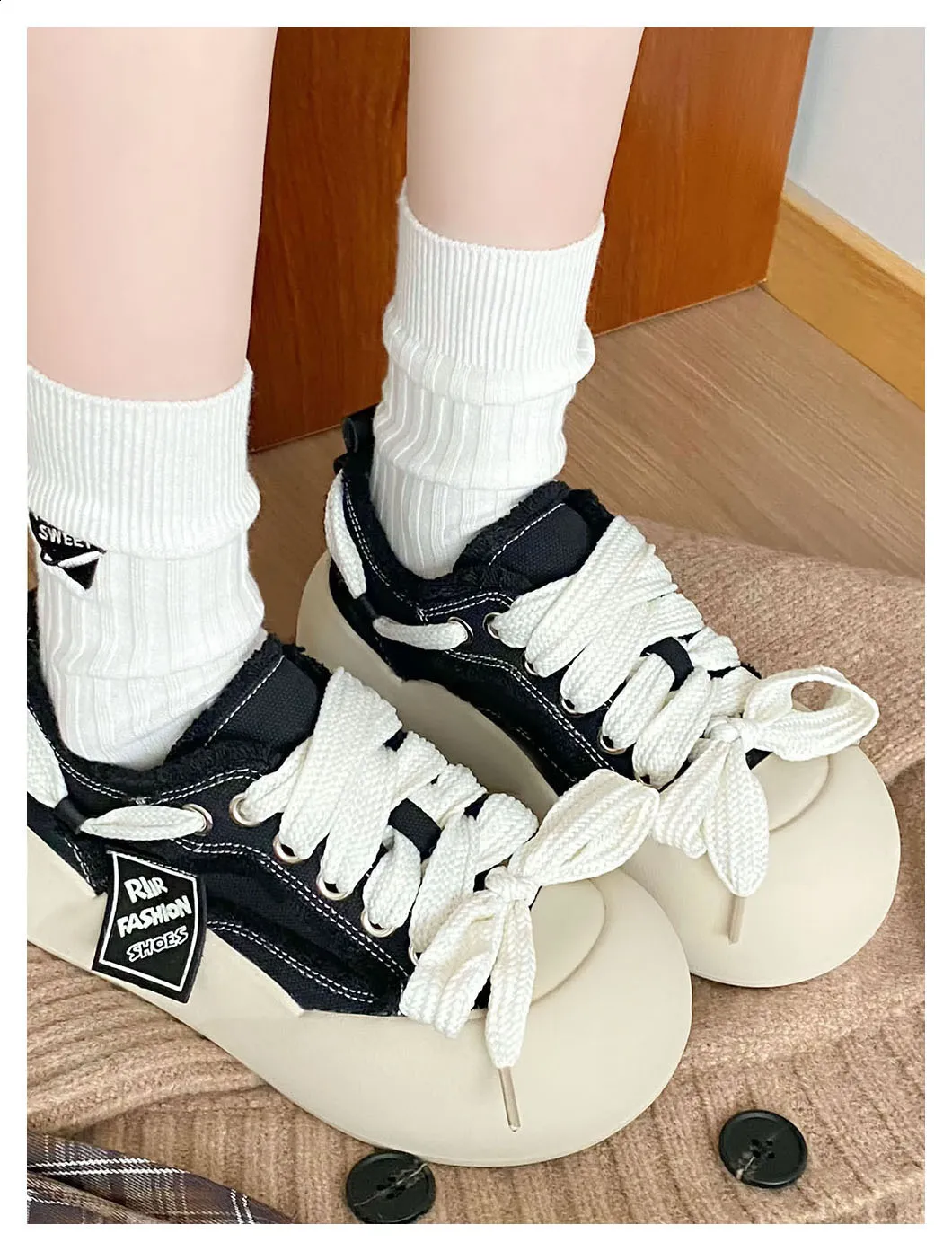 Damen Freizeitsneaker Mit Dicker Schleife Und Weicher Sohle_voghion.com