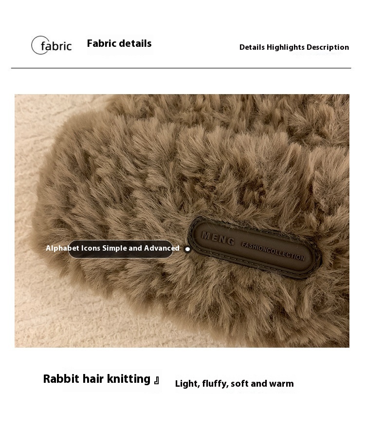 Cute Little Bear Ears Knitted Women's Autumn and Winter New Plush Big Head Waist Korean Headband Woolen Hat_voghion.com