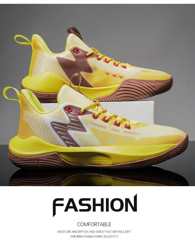 Hohe qualität gummi laufsohle professionelle basketball schuhe gelb braun casual turnschuhe dämpfung_voghion.com