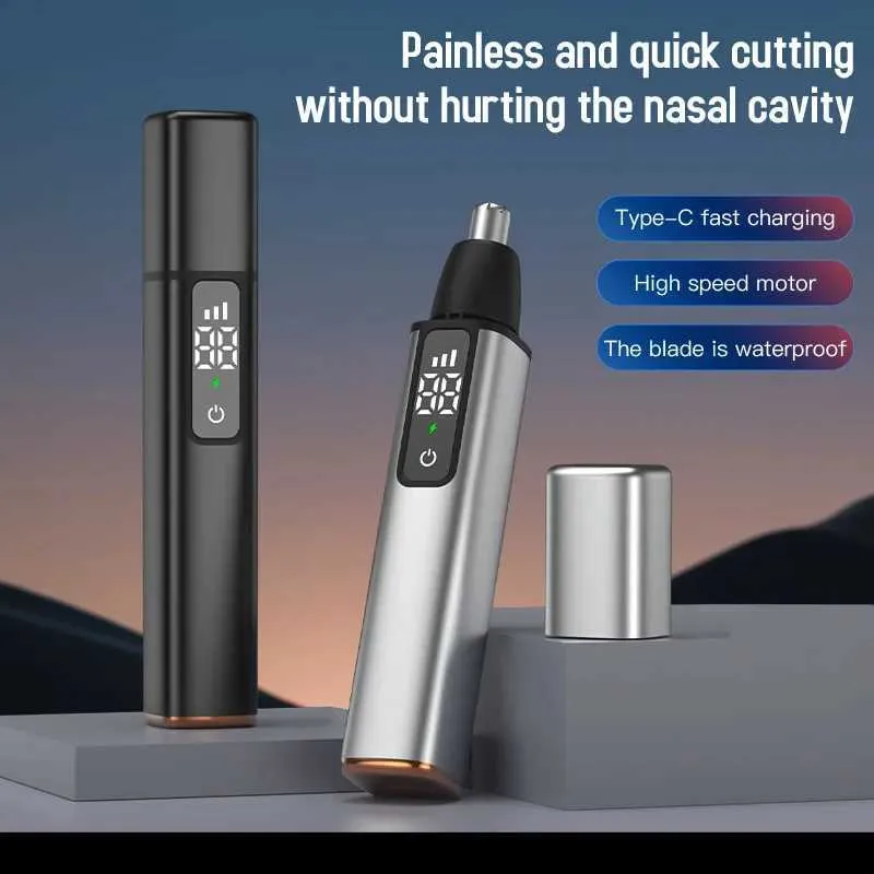 Smart Nose Trimmer - LED Power Display, Silent & Painless_voghion.com