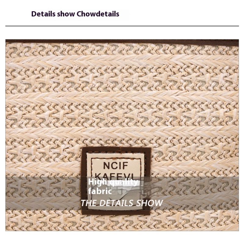 Frühlingsneue, strukturierte, gewebte Tasche mit Bambusgriff. Reise-/Urlaubsmode, Umhängetasche aus Stroh_voghion.com
