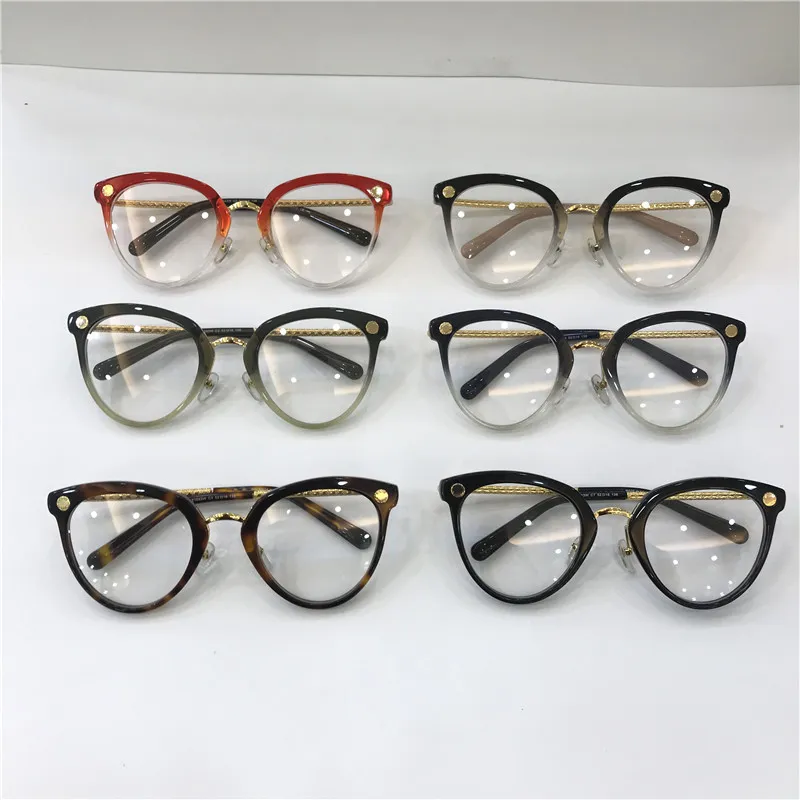 Nuovi occhiali da vista con montatura a forma di gatto 1043, stile retrò pop, con lenti trasparenti e aste stampate in metallo_voghion.com