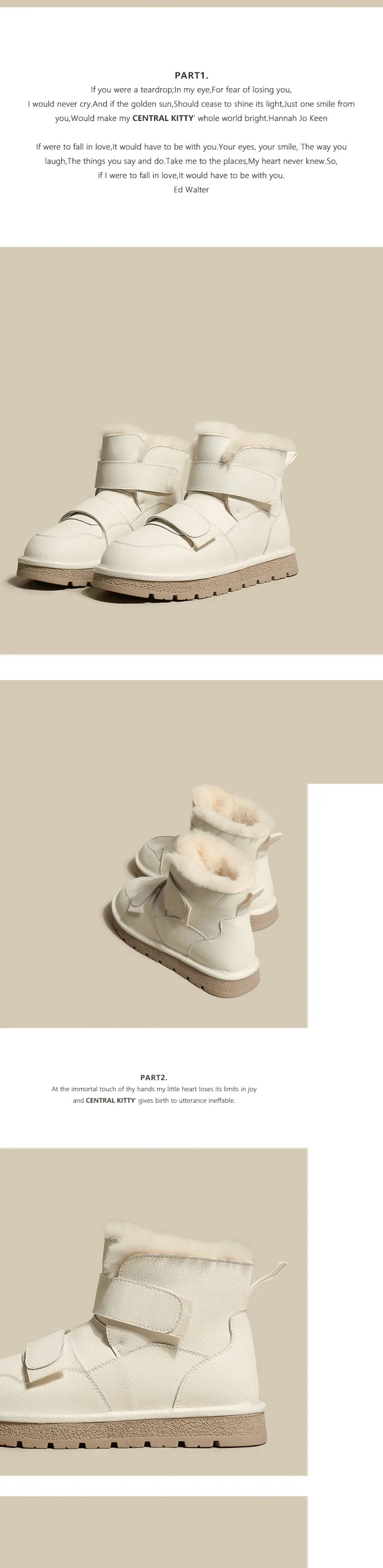 Stivali da neve da donna con punta tonda, taglio medio e suola spessa che offrono calore, comfort e morbidezza. Sono casual e alla moda._voghion.com