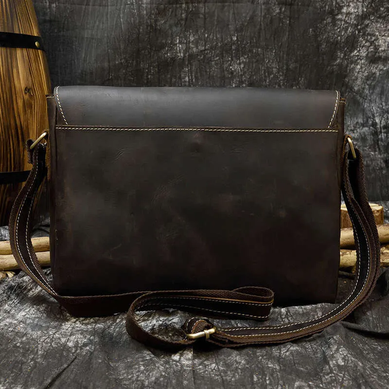 Vintage Crazy Horse Aktentaschen Laptop Büro Für Männer Abdeckung Messenger herren Leder Tasche Computer Taschen_voghion.com