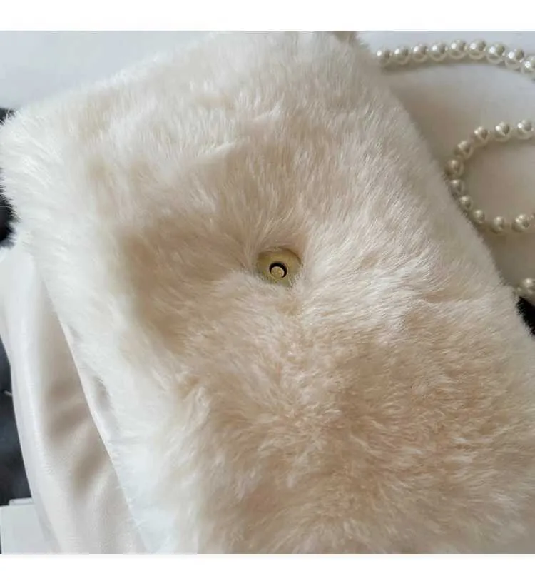 Borsa a mano in peluche donna borsa a tracolla morbida casual_voghion.com