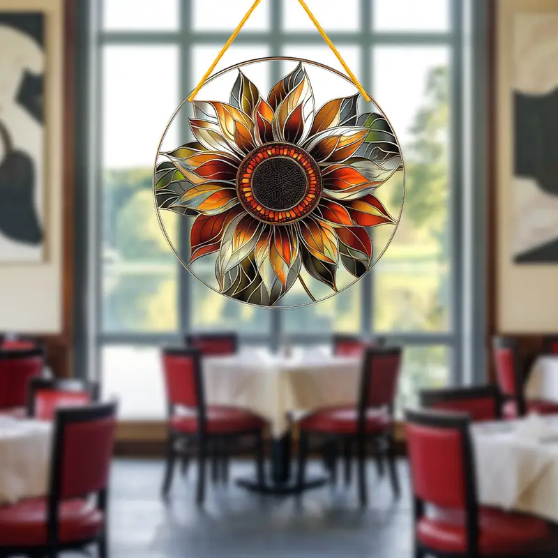Acchiappasole a forma di girasole 20x20 cm - Graziosa decorazione da appendere in acrilico. Perfetta per pareti, finestre e verande. Un regalo creativo ideale per le feste._voghion.com