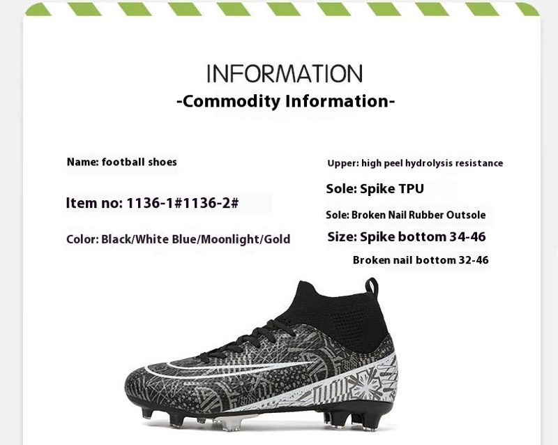 Herren Einlegesohle Lange Erwachsene Shredded Spikes Kunstrasen Training Fußballschuhe_voghion.com