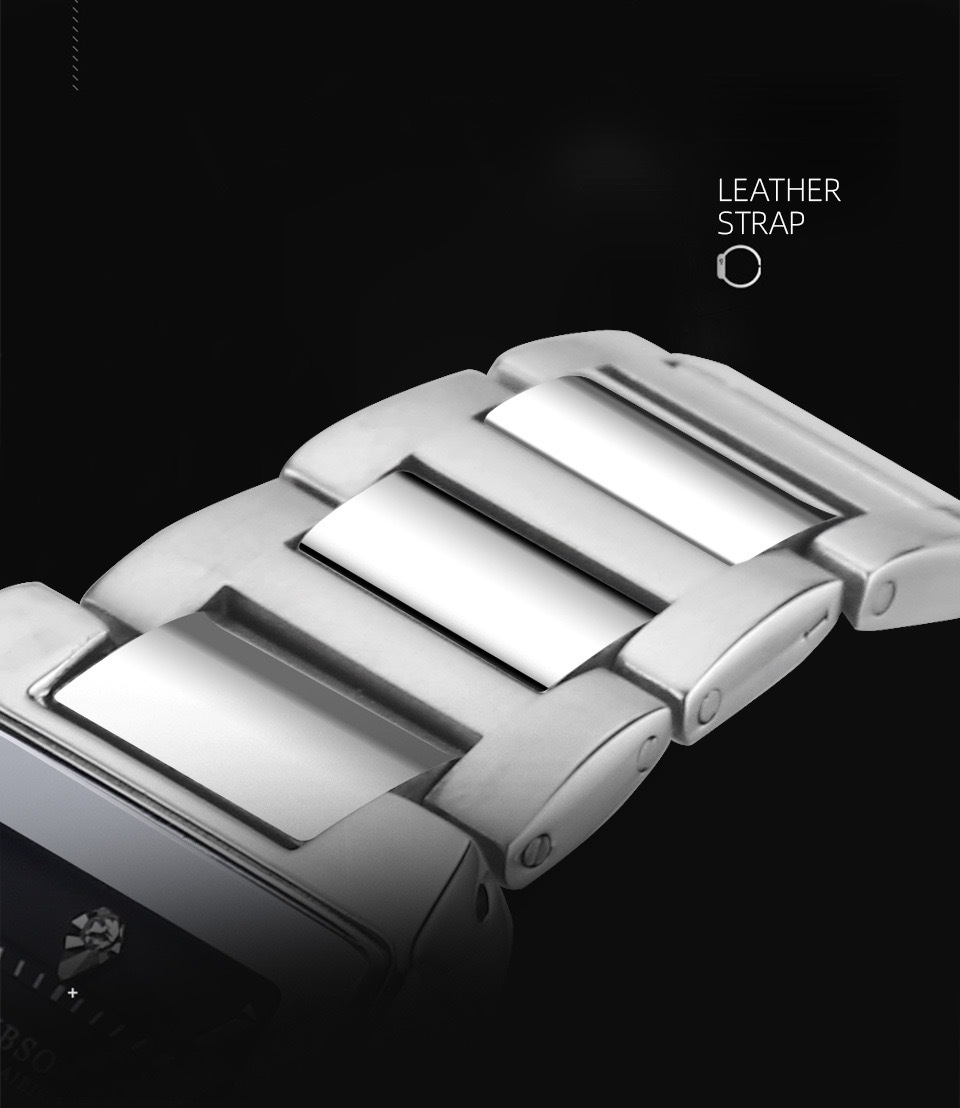 IBSO/Episino Nouvelle montre pour femme avec calendrier à bande carrée en acier de qualité supérieure_voghion.com